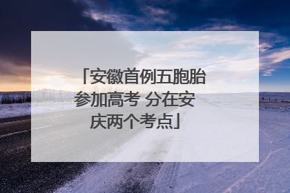 安徽首例五胞胎参加高考 分在安庆两个考点