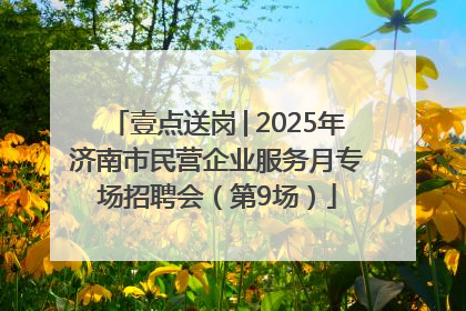 壹点送岗│2025年济南市民营企业服务月专场招聘会（第9场）