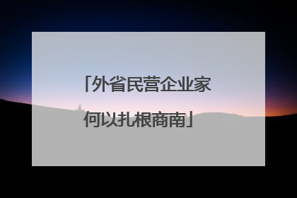 外省民营企业家何以扎根商南