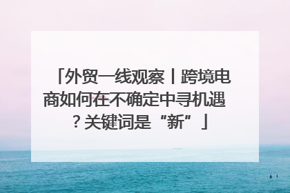 外贸一线观察丨跨境电商如何在不确定中寻机遇？关键词是“新”