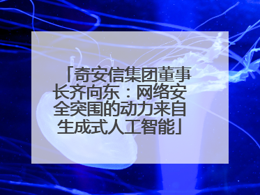 奇安信集团董事长齐向东：网络安全突围的动力来自生成式人工智能