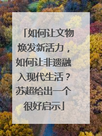 如何让文物焕发新活力，如何让非遗融入现代生活？苏超给出一个很好启示