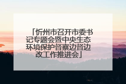忻州市召开市委书记专题会暨中央生态环境保护督察边督边改工作推进会