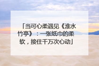 当可心柔遇见《淮水竹亭》：一张纸巾的柔软，接住千万次心动