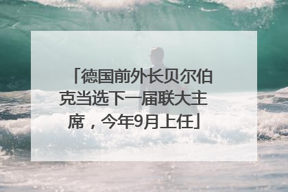 德国前外长贝尔伯克当选下一届联大主席，今年9月上任