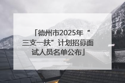 德州市2025年“三支一扶”计划招募面试人员名单公布