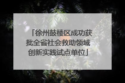 徐州鼓楼区成功获批全省社会救助领域创新实践试点单位