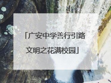 广安中学善行引路 文明之花满校园