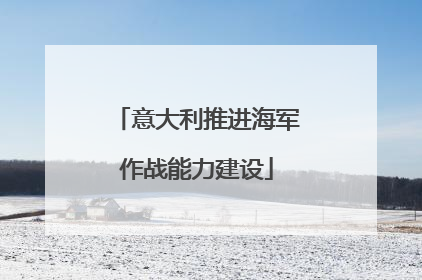 意大利推进海军作战能力建设
