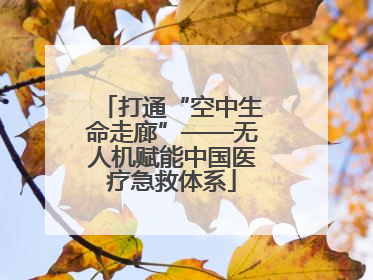 打通“空中生命走廊”——无人机赋能中国医疗急救体系