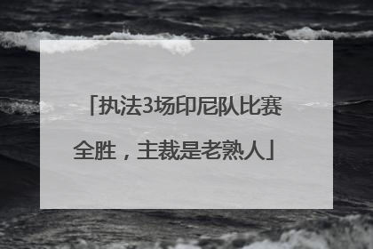 执法3场印尼队比赛全胜，主裁是老熟人