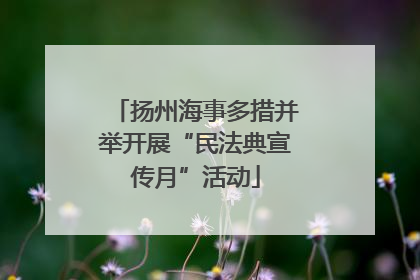 扬州海事多措并举开展“民法典宣传月”活动