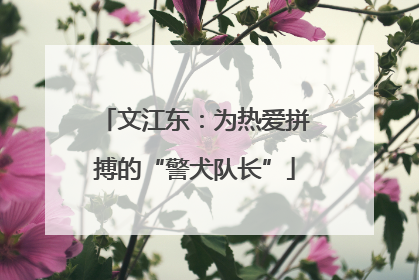 文江东：为热爱拼搏的“警犬队长”