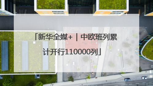 新华全媒+｜中欧班列累计开行110000列