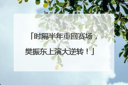 时隔半年重回赛场，樊振东上演大逆转！