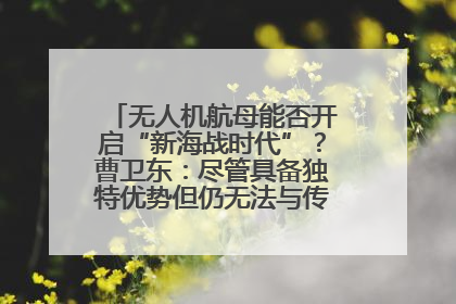 无人机航母能否开启“新海战时代”？曹卫东：尽管具备独特优势但仍无法与传统航母相提并论