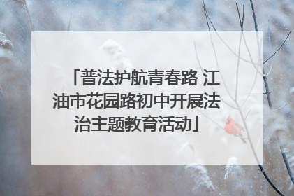 普法护航青春路 江油市花园路初中开展法治主题教育活动
