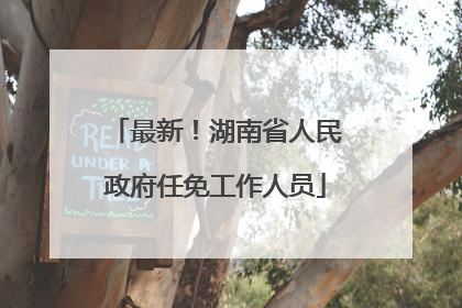 最新！湖南省人民政府任免工作人员