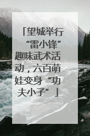 望城举行“雷小锋”趣味武术活动，六百萌娃变身“功夫小子”