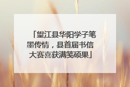 望江县华阳学子笔墨传情，县首届书信大赛喜获满笺硕果