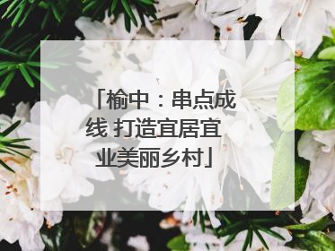 榆中：串点成线 打造宜居宜业美丽乡村