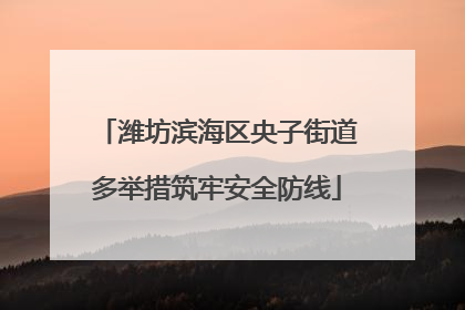 潍坊滨海区央子街道多举措筑牢安全防线