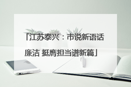 江苏泰兴：市说新语话廉洁 挺膺担当谱新篇