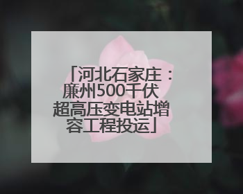 河北石家庄：廉州500千伏超高压变电站增容工程投运