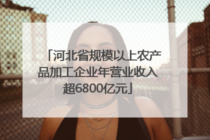 河北省规模以上农产品加工企业年营业收入超6800亿元