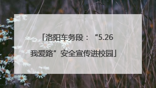 洛阳车务段：“5.26我爱路”安全宣传进校园