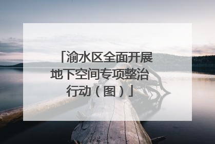 渝水区全面开展地下空间专项整治行动（图）