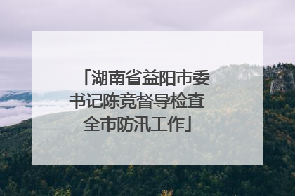 湖南省益阳市委书记陈竞督导检查全市防汛工作