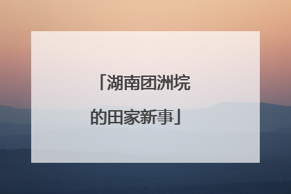 湖南团洲垸的田家新事