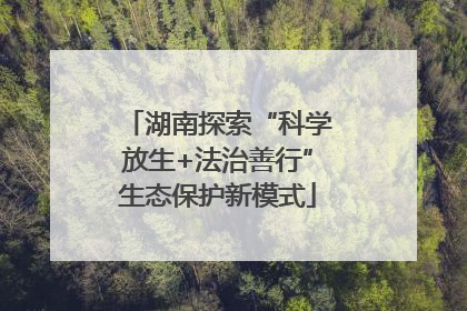 湖南探索“科学放生+法治善行”生态保护新模式