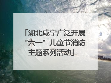 湖北咸宁广泛开展“六一”儿童节消防主题系列活动