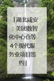 湖北咸安：美团数智化中心仓等4个现代服务业项目签约