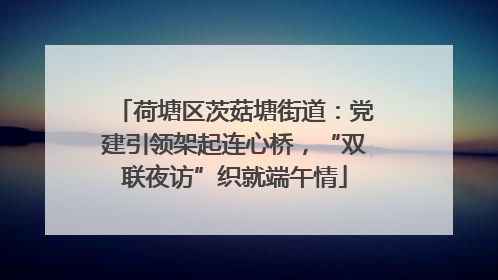 荷塘区茨菇塘街道：党建引领架起连心桥，“双联夜访”织就端午情
