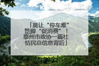 莫让“停车难”蹩脚“促消费”！泰州市政协一篇社情民意信息背后