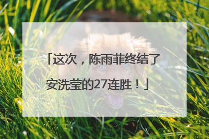 这次，陈雨菲终结了安洗莹的27连胜！