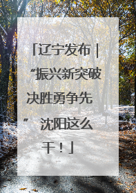 辽宁发布｜“振兴新突破 决胜勇争先” 沈阳这么干！