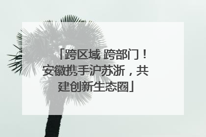 跨区域 跨部门！安徽携手沪苏浙，共建创新生态圈