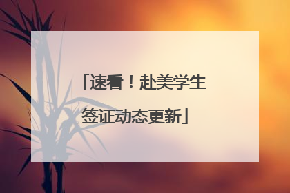 速看！赴美学生签证动态更新