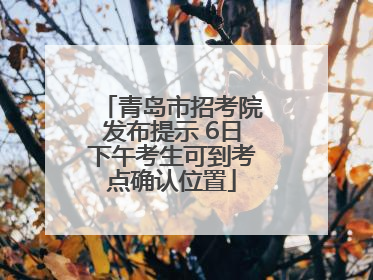 青岛市招考院发布提示 6日下午考生可到考点确认位置