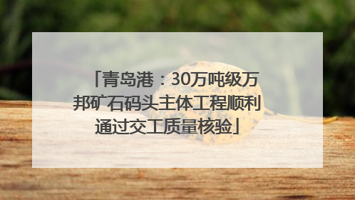 青岛港：30万吨级万邦矿石码头主体工程顺利通过交工质量核验