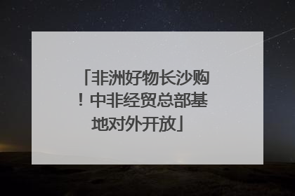 非洲好物长沙购！中非经贸总部基地对外开放