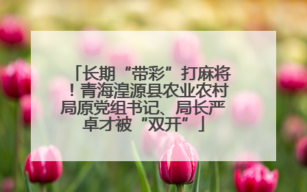 长期“带彩”打麻将！青海湟源县农业农村局原党组书记、局长严卓才被“双开”