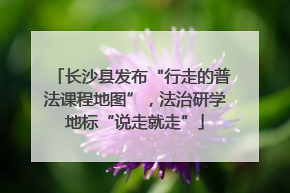 长沙县发布“行走的普法课程地图”，法治研学地标“说走就走”