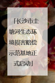 长沙市圭塘河生态环境损害赔偿示范基地正式启动