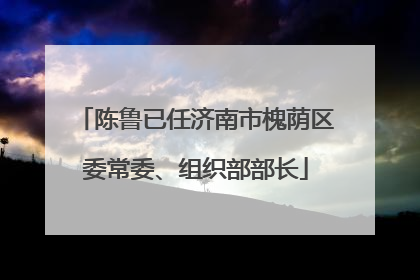 陈鲁已任济南市槐荫区委常委、组织部部长