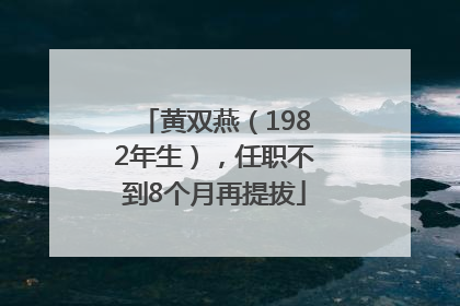 黄双燕（1982年生），任职不到8个月再提拔